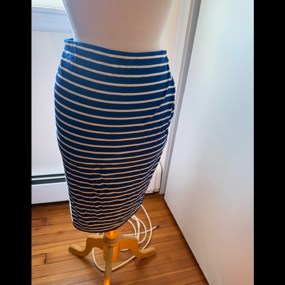 Bailey 44 Blue White Striped Jersey Knit Skirt M